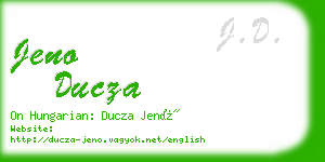 jeno ducza business card